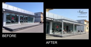 SunLouvre Pergolas - commercial terrace - before-after 0703eng