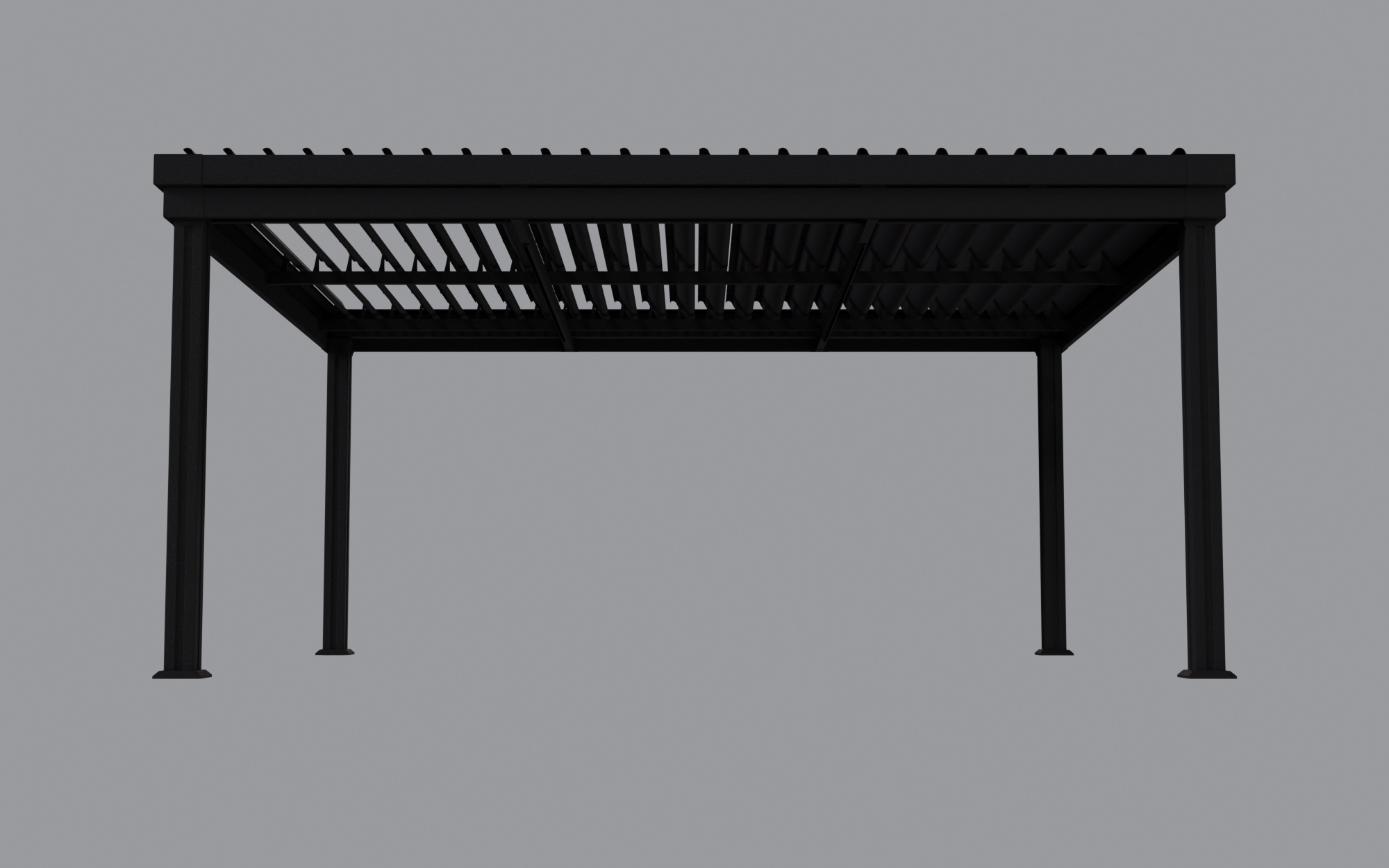 Pergola en aluminium noir avec éclairage DEL intégré, à intensité réglable