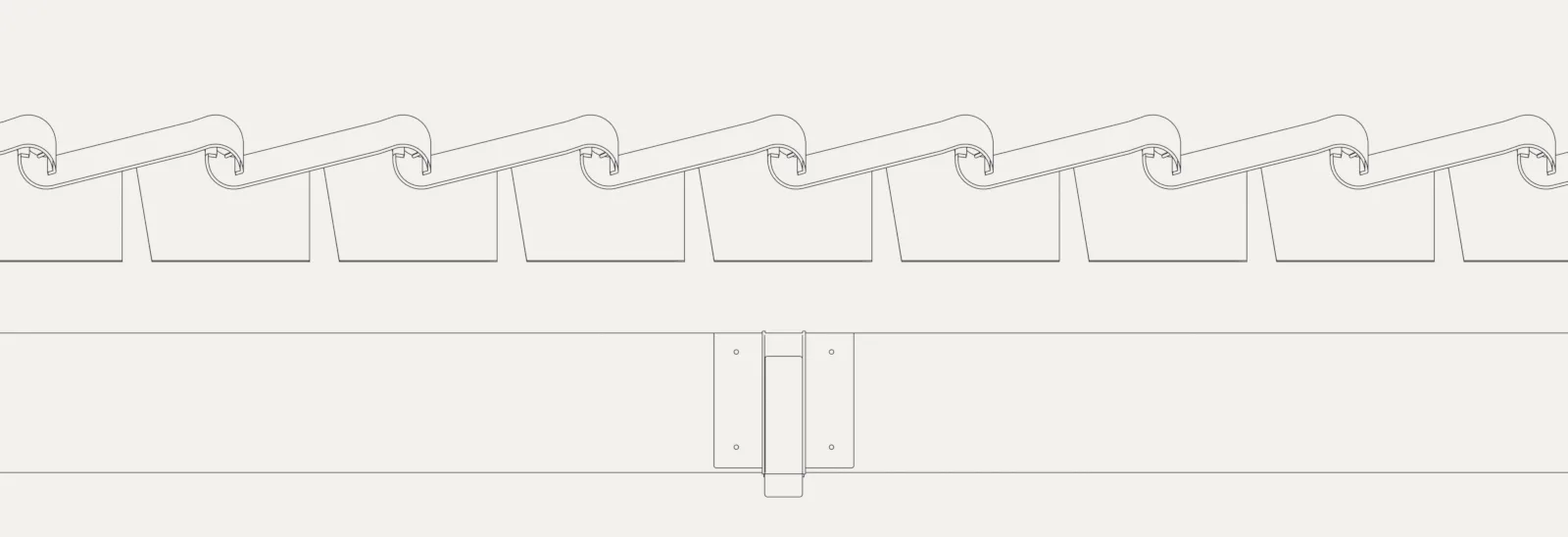 Dessin technique en coupe des lames en S