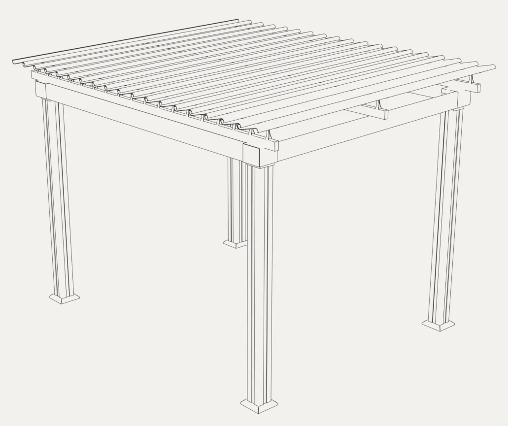 Dessin au trait de la pergola Classique