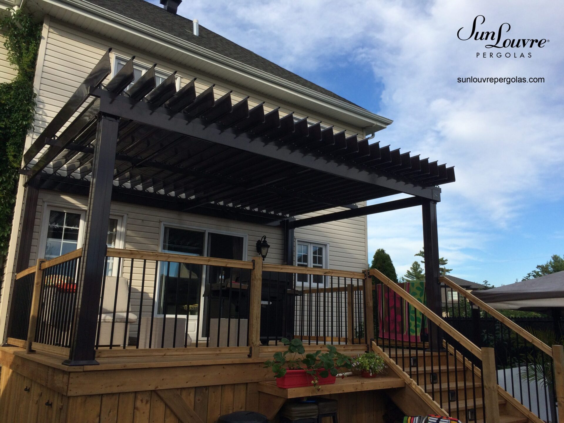 SunLouvre Pergolas with adjustable louvers, aluminum pergola, pergola attached to the home - image 0256